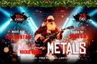 Christmas Metal Night Concert Poster Transparent 4 stopy × 6 stóp template