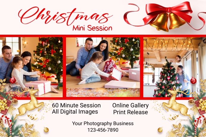 Christmas Mini Session Template | PosterMyWall christmas-mini-session-template-postermywall