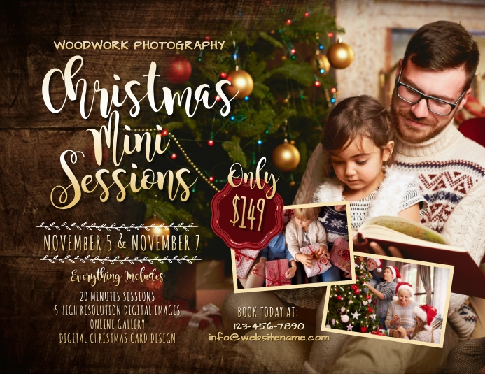 Christmas Mini Sessions Flyer Iflaya (Incwadi ye-US) template