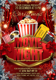 Christmas Movie Night A2 template