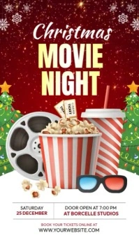 Christmas Movie Night Instagram Video Story template