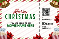 Christmas movie ticket Label template