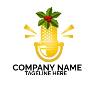 Christmas music logo template