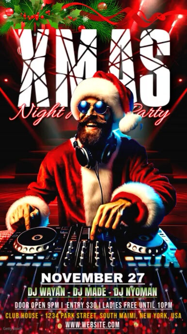 Christmas Music Party Flyer Instagram-verhaal template
