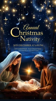 christmas nativity Historia de Instagram template