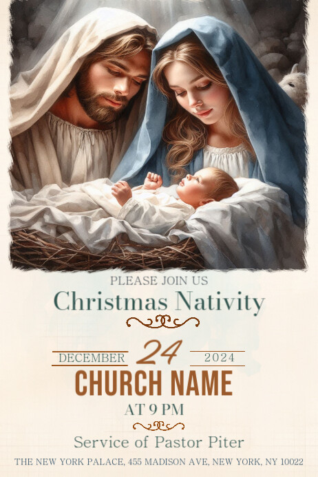 Christmas Nativity Cartaz template