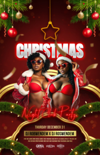 Christmas night club party Tabloid template