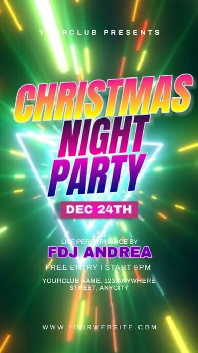 Christmas Night Party Instagram Reel template