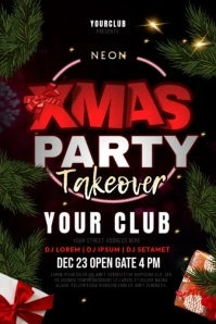 Christmas Night Party Video โปสเตอร์ template