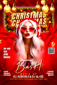 Christmas Nightclub party Flyer Banner 4' × 6' template
