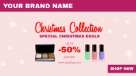 Christmas Offer Beauty Deals Sale Cover Ad วิดีโอหน้าปก Facebook (16:9) template