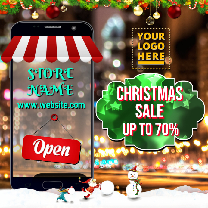 Copy of Christmas Online Store Template PosterMyWall Christmas Online Store