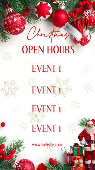 Christmas open hours Цифровой дисплей (9 : 16) template