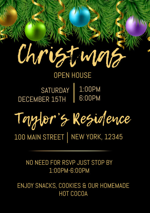 Christmas Open House A4 template