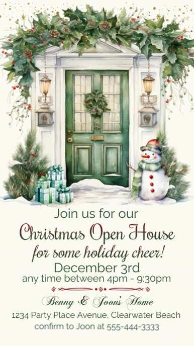 Christmas Open House Party Invitation Indaba yaku-Instagram template