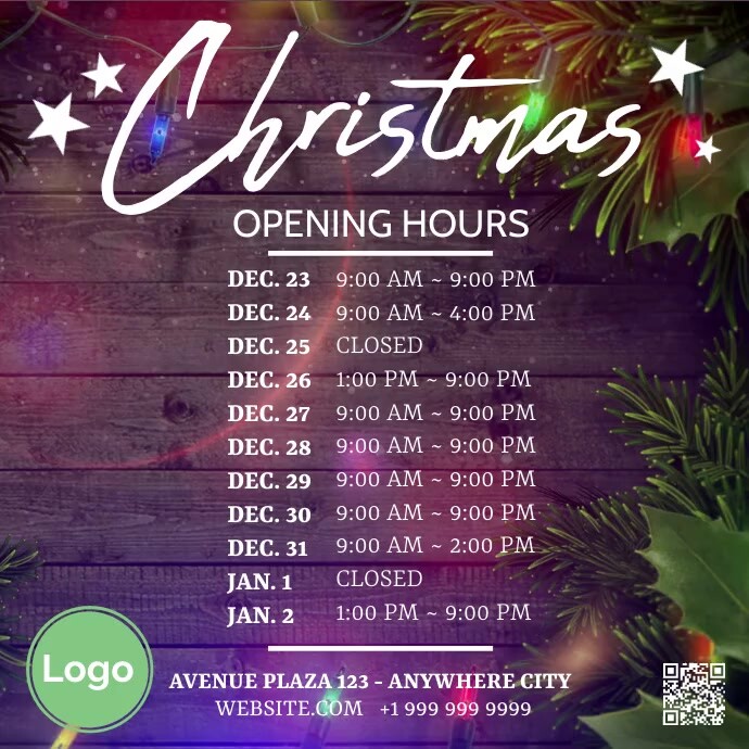 Copy Of Christmas Opening Business Hours Instagram Ad PosterMyWall copy-of-christmas-opening-business-hours-instagram-ad-postermywall