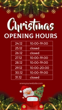 Christmas Opening Hours Instagram Story template
