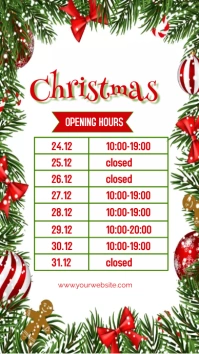 Christmas Opening Hours Historia de Instagram template
