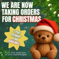 Christmas orders open instagram square post design template สี่เหลี่ยมจัตุรัส (1:1)