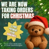 Christmas orders open instagram square post design template