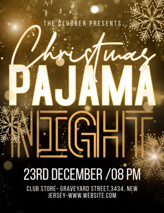 Christmas Pajama Night 传单(美国信函) template