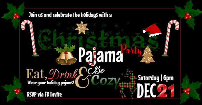 Christmas pajama party Template | PosterMyWall christmas-pajama-party-template-postermywall
