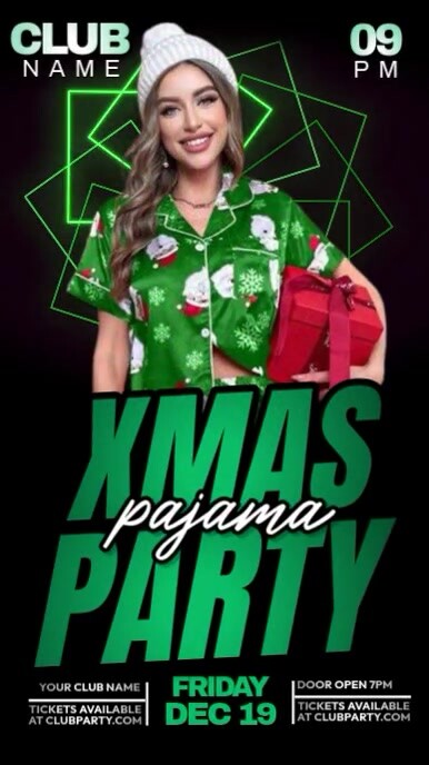 Christmas Pajama Party Instagram 快拍 template