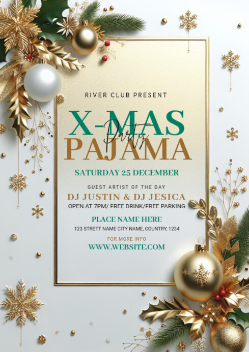 christmas pajama party invitation Template | PosterMyWall