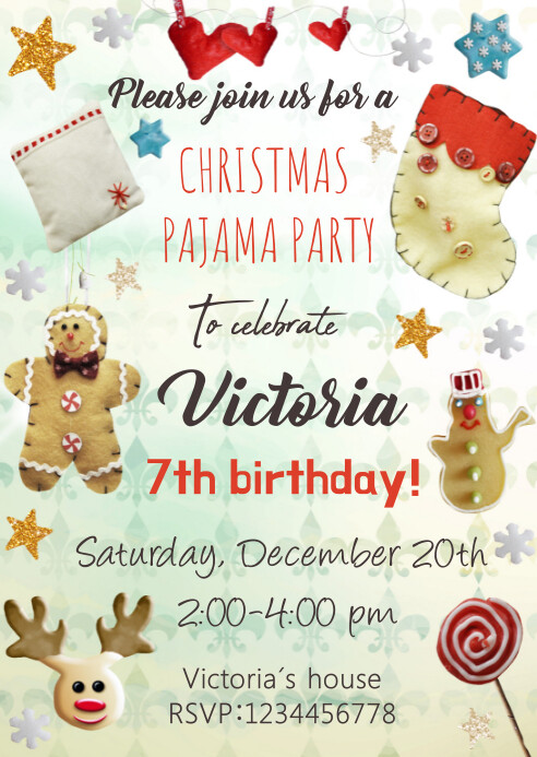 Christmas Pajama Party Invitation Template PosterMyWall christmas-pajama-party-invitation-template-postermywall