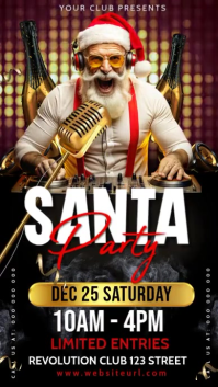 Czarny Santa Party Instagram Story Template