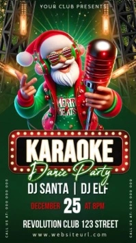 Christmas party,Santa party,event, karaoke, karoake Instagram-Story template
