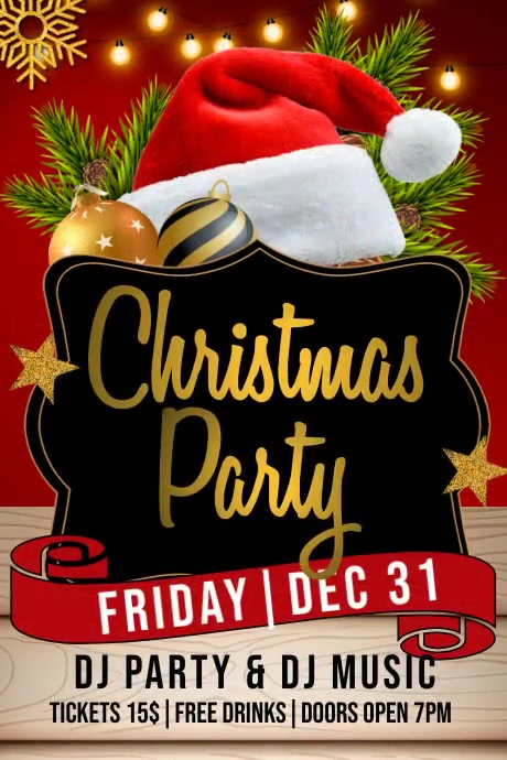 Christmas party, merry christmas Plakat template