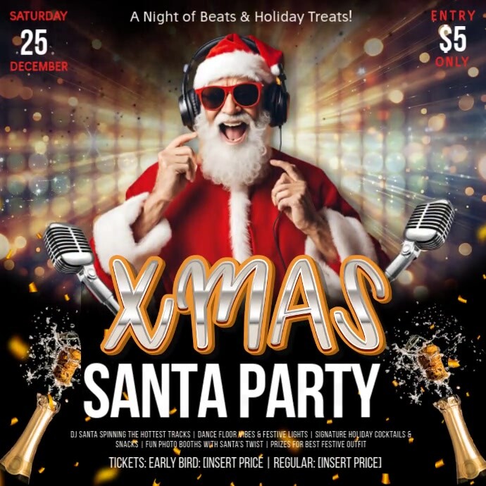 Christmas party,xmas party,event,new year,2025 Kwadrat (1:1) template