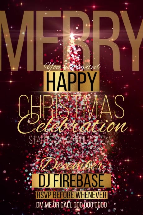 CHRISTMAS PARTY AD SOCIAL MEDIA TEMPLATE Poster