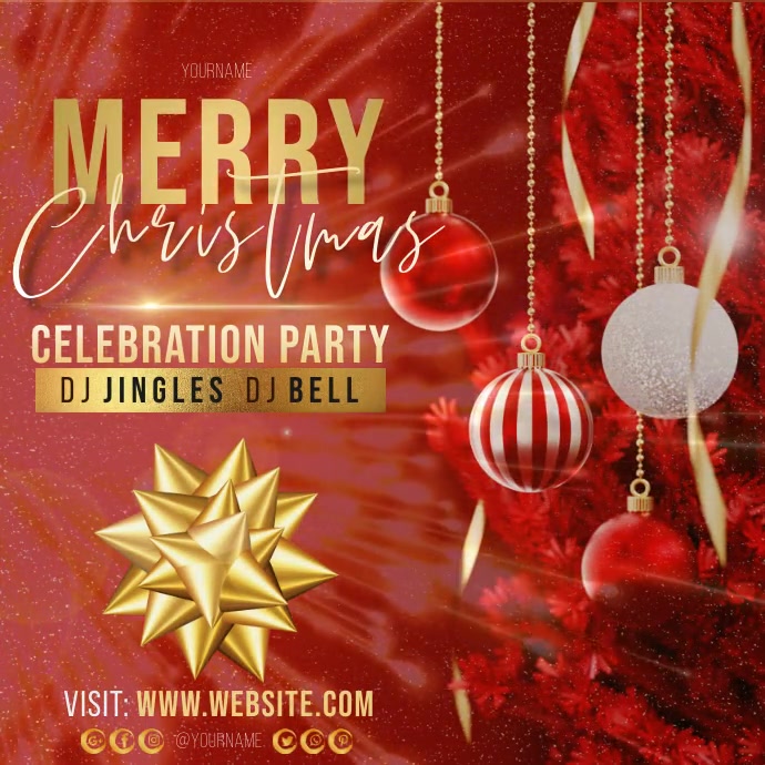 Christmas PARTY BASH ad template Instagram-Beitrag