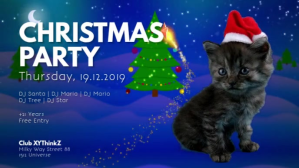 Niebieski Christmas Party Film w tle na Facebooka Template