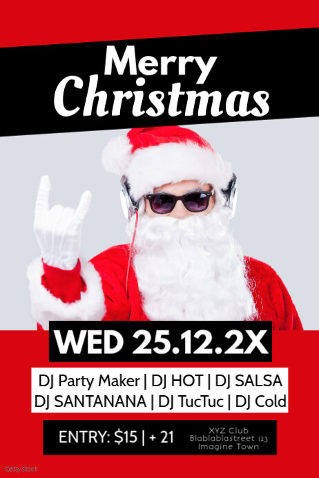 Christmas Party Celebration Club Bar Flyer Ad 海报 template