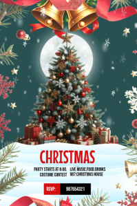Türkis Christmas Party Poster Template