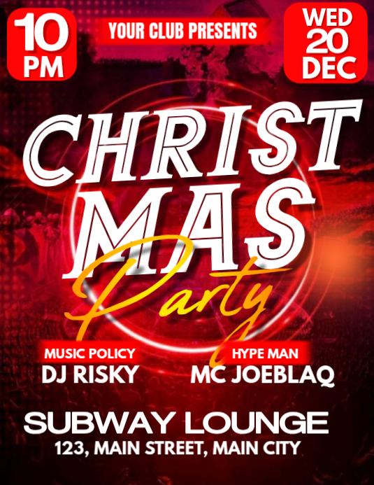 christmas party 传单(美国信函) template