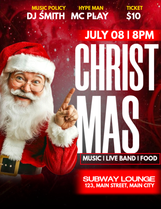 christmas party 传单(美国信函) template