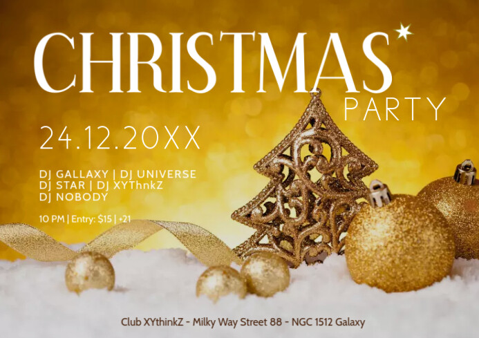 Undangan Pesta Makan Malam Pesta Natal Dj Iklan Templat