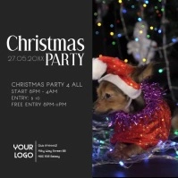 Christmas Party Event Video Square funny dog Kwadrat (1:1) template