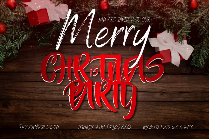 Copy of CHRISTMAS PARTY FACEBOOK INVITATION FREE | PosterMyWall
