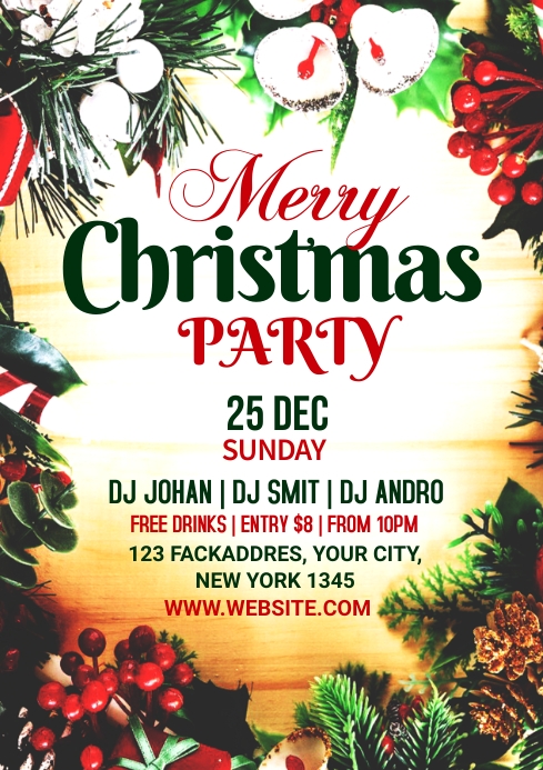 CHRISTMAS PARTY FLYER Template | PosterMyWall