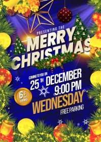 Christmas Party Flyer A6 template