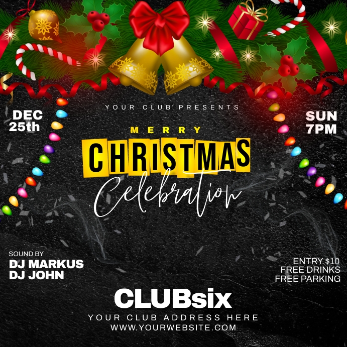 CHRISTMAS PARTY FLYER Post Instagram template