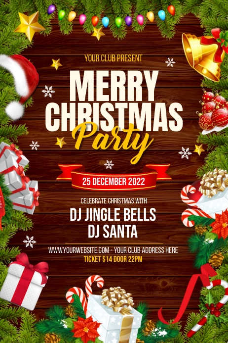 Christmas party flyer โปสเตอร์ template