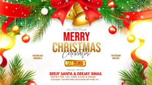 Christmas Party Flyer Presentasi (16:9) template
