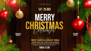 Black Christmas Club Party Digitalt display Template