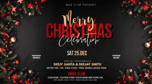 Christmas Party Flyer Presentasi (16:9) template